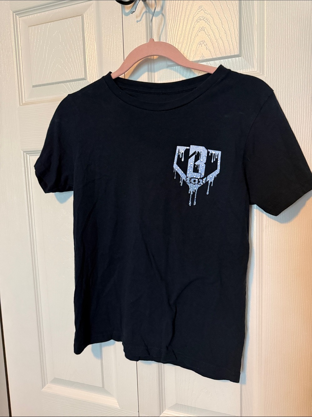 Kids Blue Short-Sleeve Tee with Silver Drip Logo